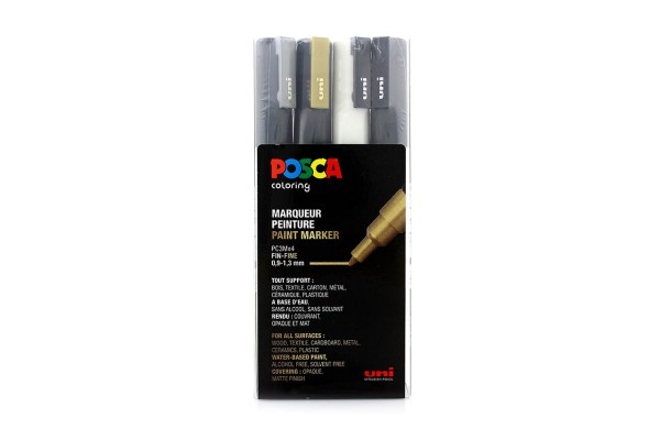 Posca Marker Set PC-3Mx4 Metallic Colours