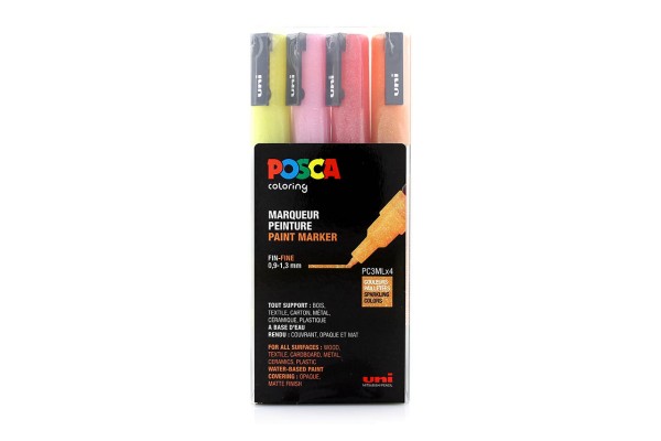 Posca Marker Set PC-3MLx4 Sparkling Colours Warm